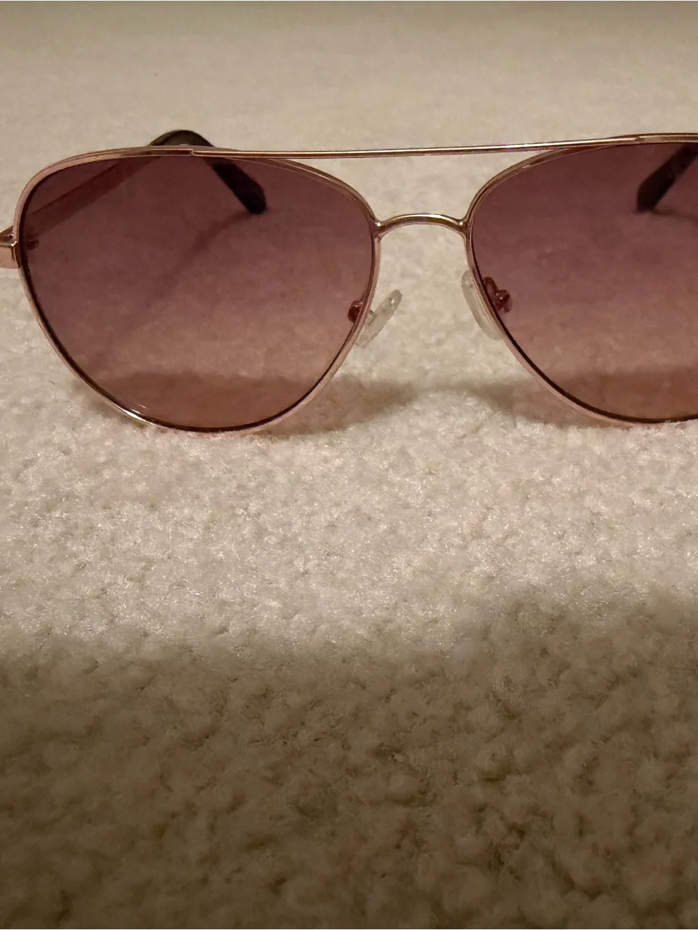 kate spade Rose Gold Frame Sunglasses with Pink Lenses